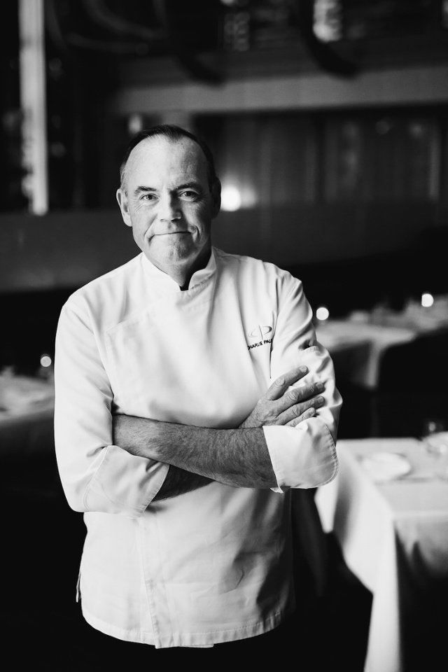 Charlie Palmer, culinary leader at Appellation Healdsburg, in a professional black-and-white portrait.