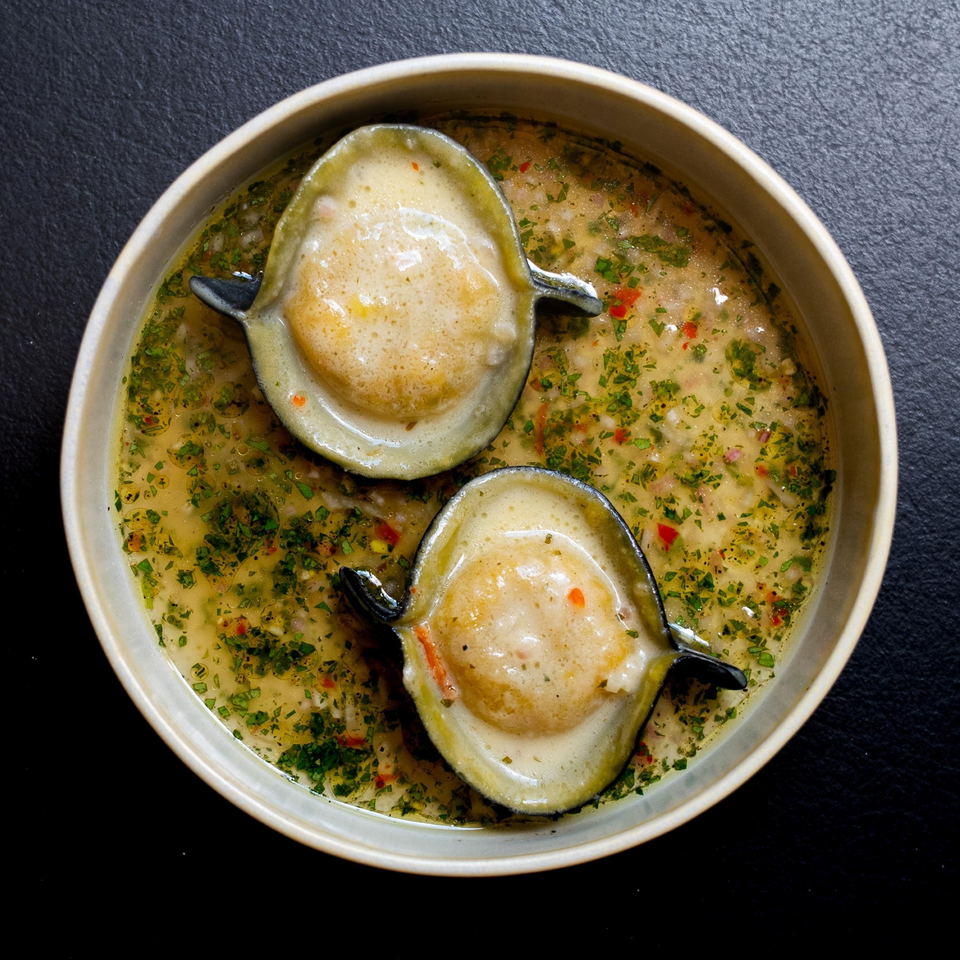 Harrison Ginsberg's shellfish dish, a highlight at Bar CC Chelsea.