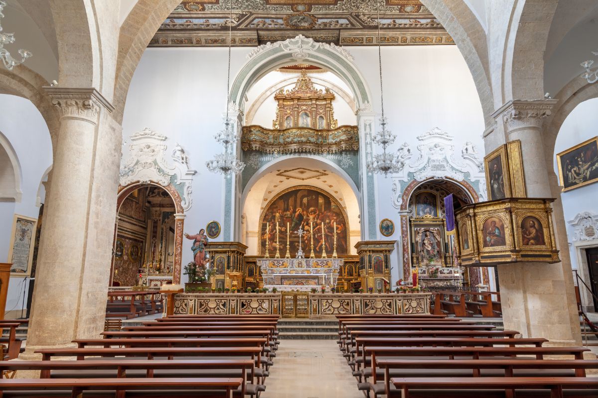 Polignano a Mare, with its beautifully ornate ceiling frescoes.