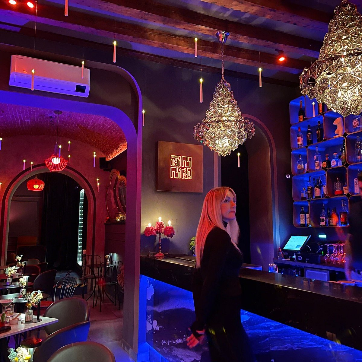 7. Mysterium Cocktail Bar Firenze features enchanting floating candles illuminating the ceiling.