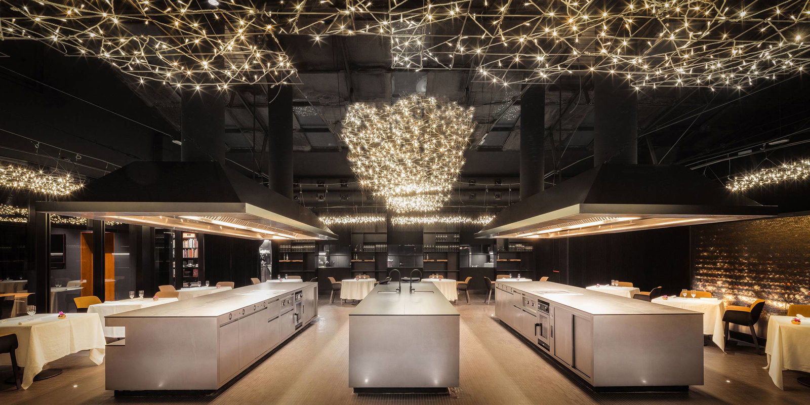 4. Cocina Hermanos Torres' dining room is crowned by a mesmerizing canopy of warm, twinkling lights.
