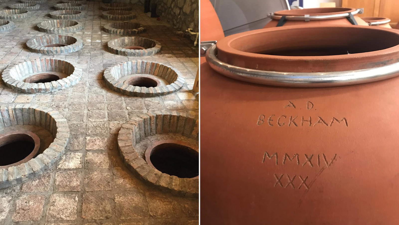 Wine Production Methods, featuring a traditional layout of buried terracotta vessels for fermentation.