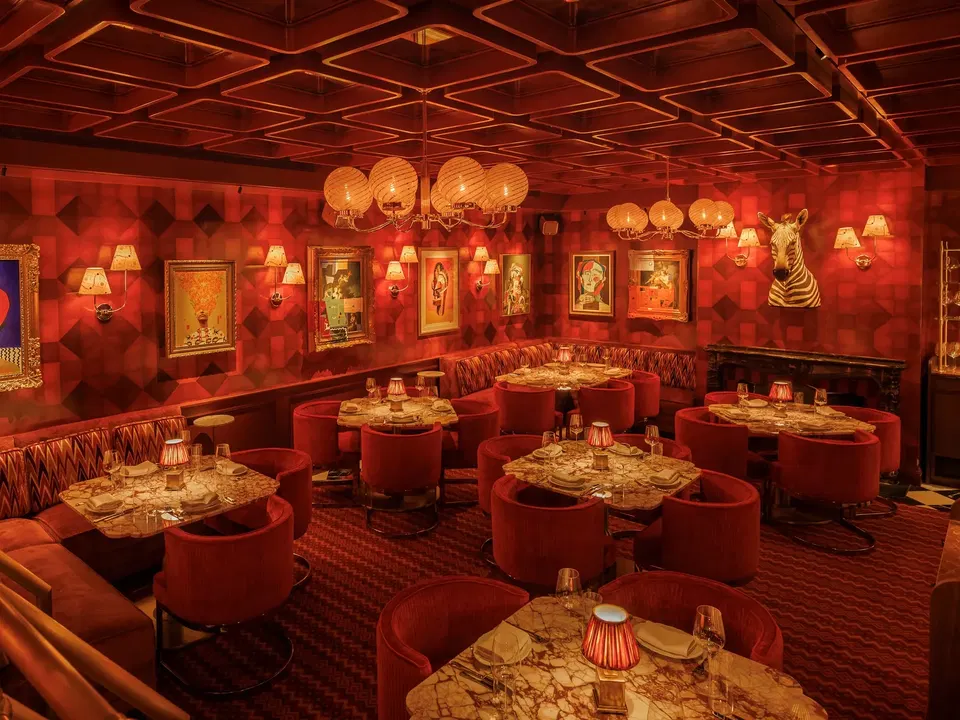 Evening atmosphere at a Boston Italian restaurant and cocktail bar.