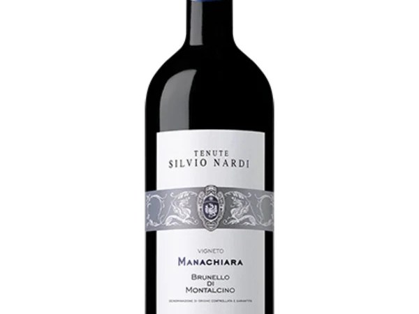 A single bottle of Tenute Silvio Nardi Brunello di Montalcino Vigneto Manachiara on a plain white background, confirmed by visible label text reading.