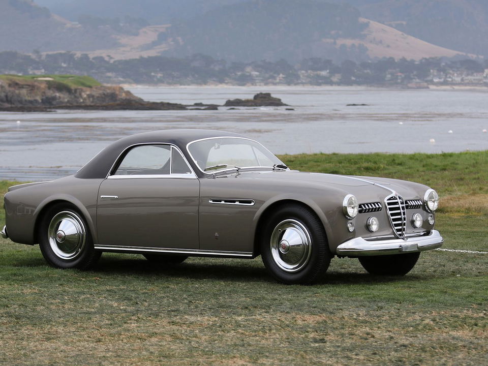 A beautifully restored circa-1950 Alfa Romeo coupe at the Pebble Beach Concours d'Elegance.