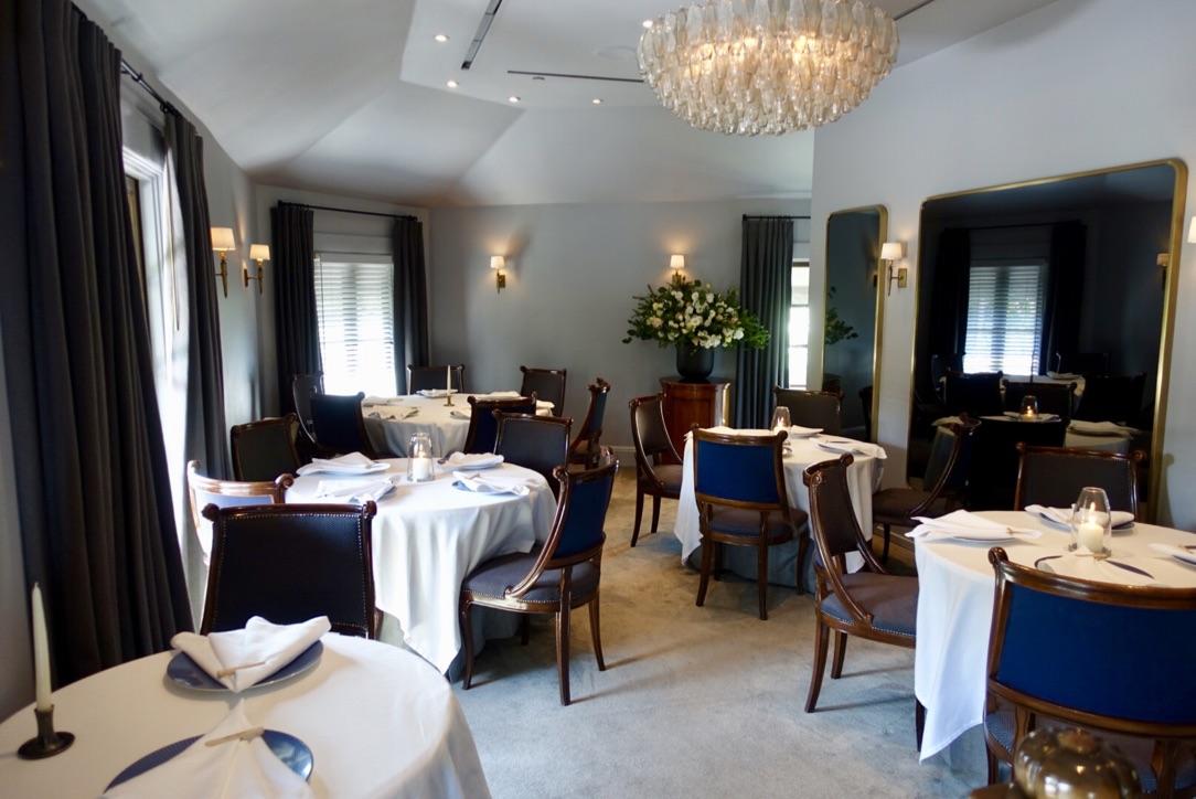 The French Laundry's dining room in Yountville, set for evening service.