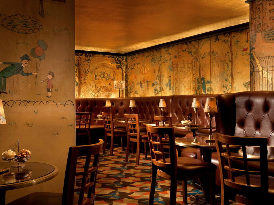 Bemelmans Bar at The Carlyle, A Rosewood Hotel (Upper East Side) with iconic Ludwig Bemelmans murals.