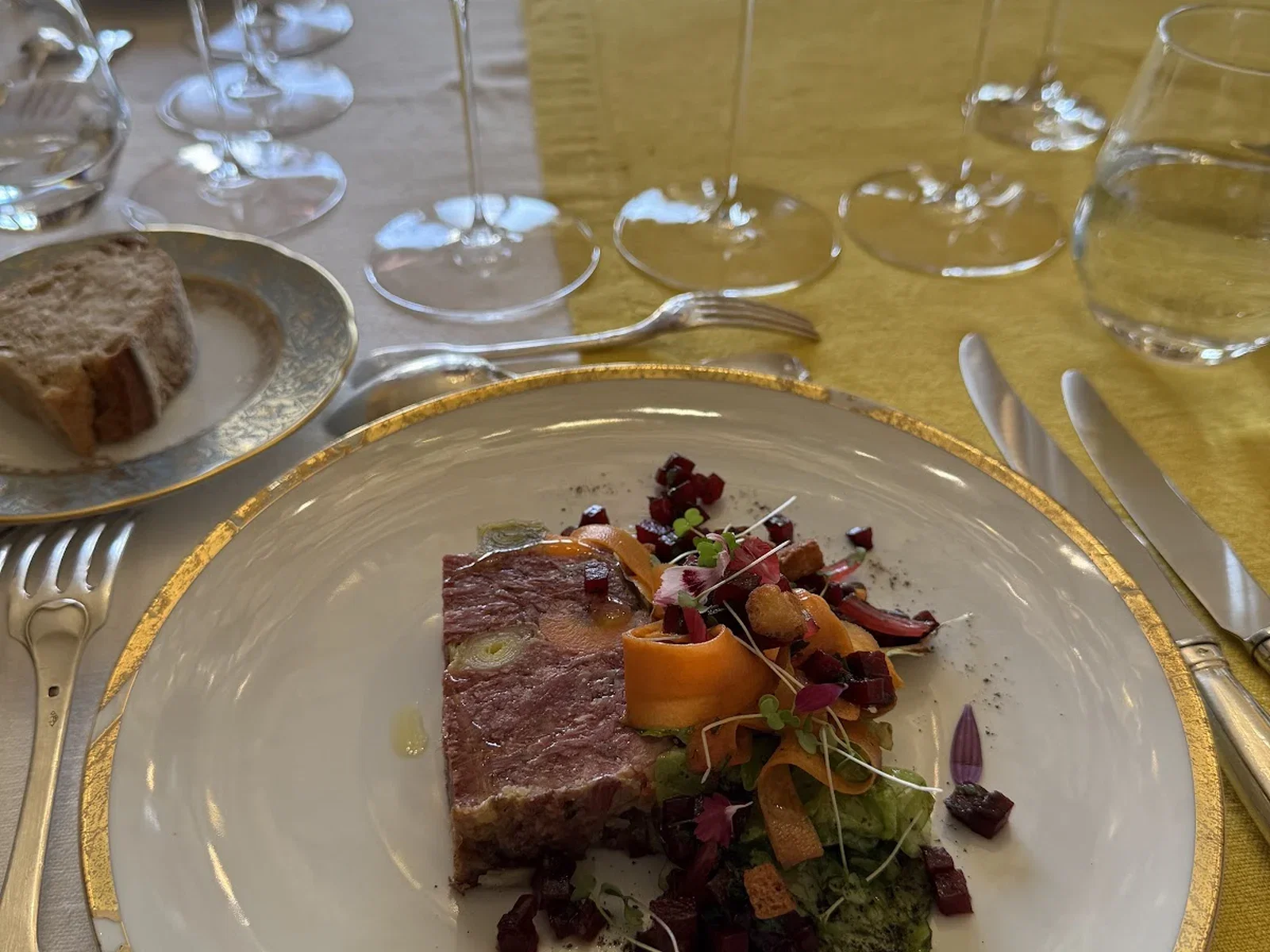 A plated course served at the Château Ausone lunch in 2025