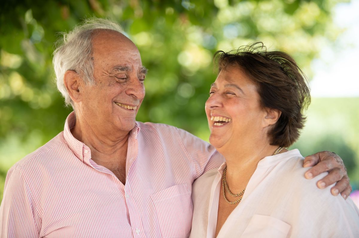 Tony Asseily and his wife, Youmna, share a laugh at Château Biac.