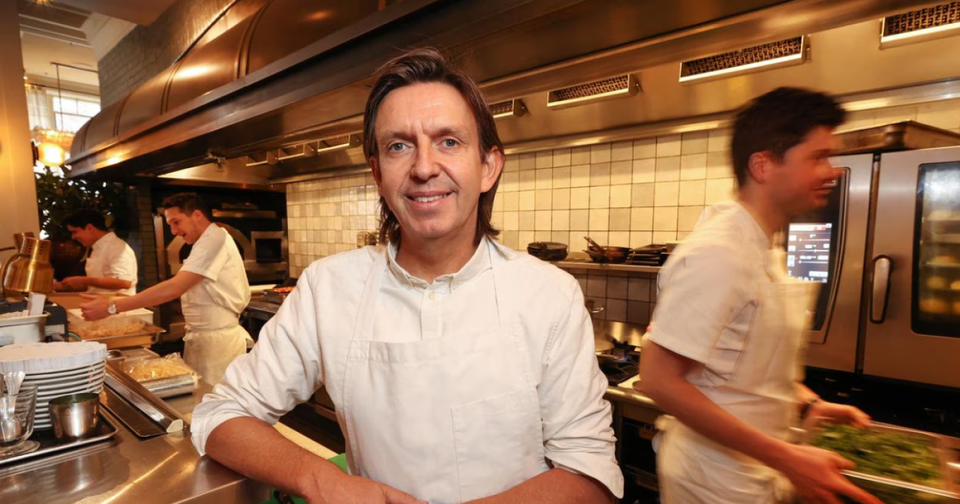 Andrew McConnell in the kitchen, a key figure for Cote Basque Melbourne.
