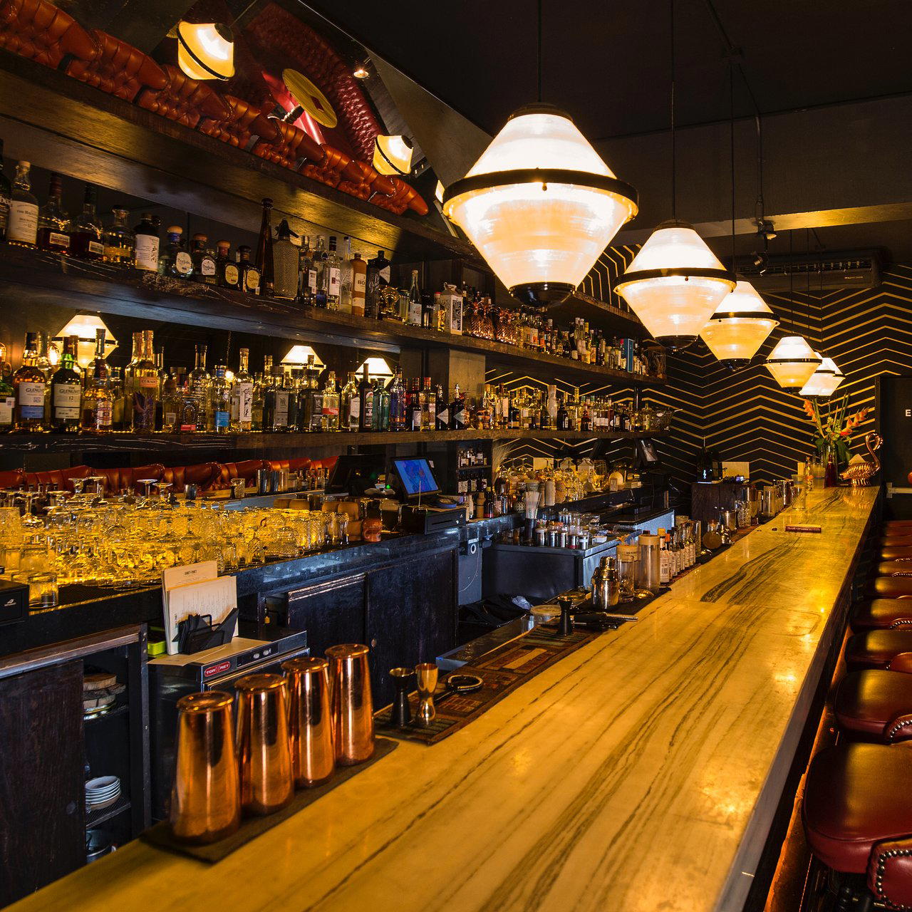 Drinking cocktails at Hanky Panky bar in Mexico City