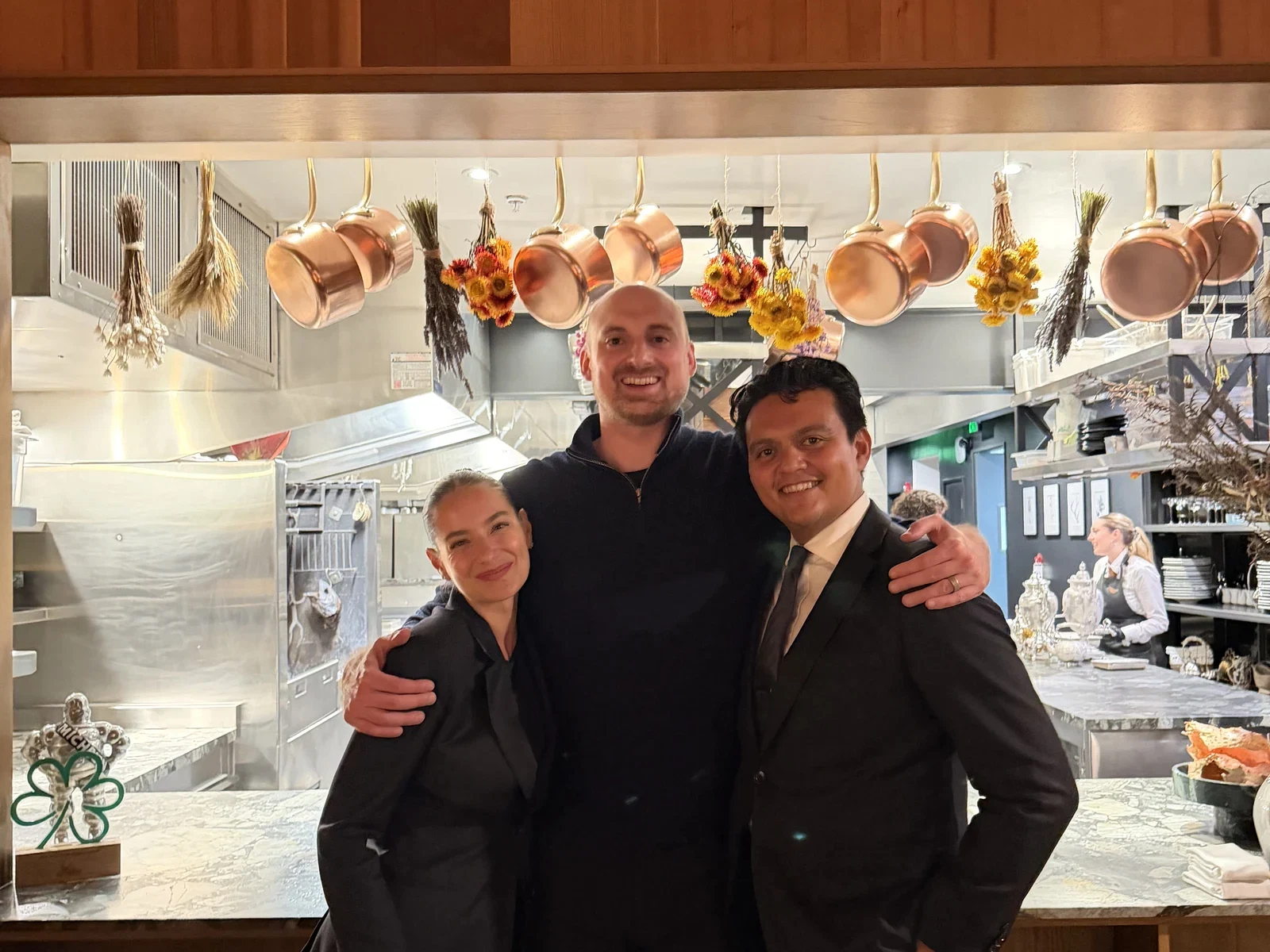 Service director Jaclyn Bisantz-Chin general manager Ian Cobb and beverage director Jason Chin at Enclos