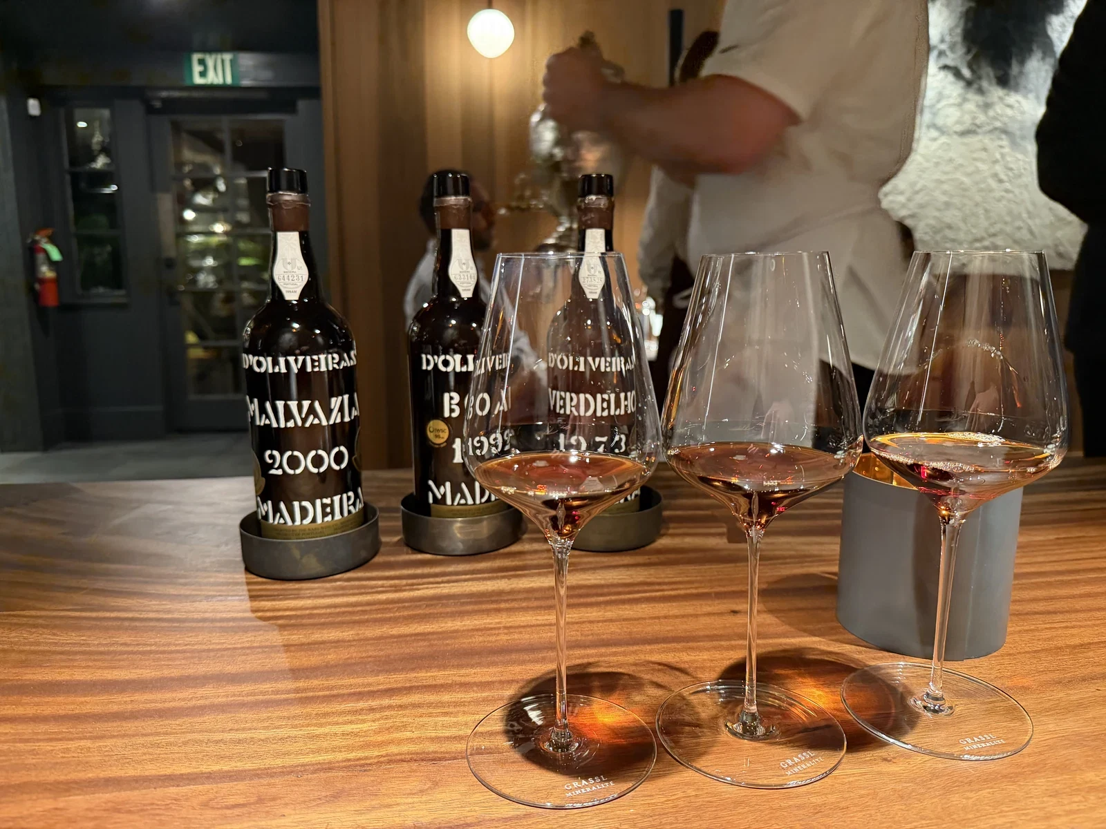 Madeira library bottles from 1973 through 2000 served at Enclos