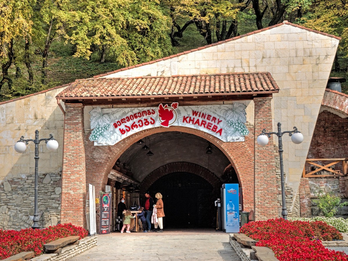 Khareba Winery's Tunnel Caves entrance, a key part of the georgian wine western pivot.