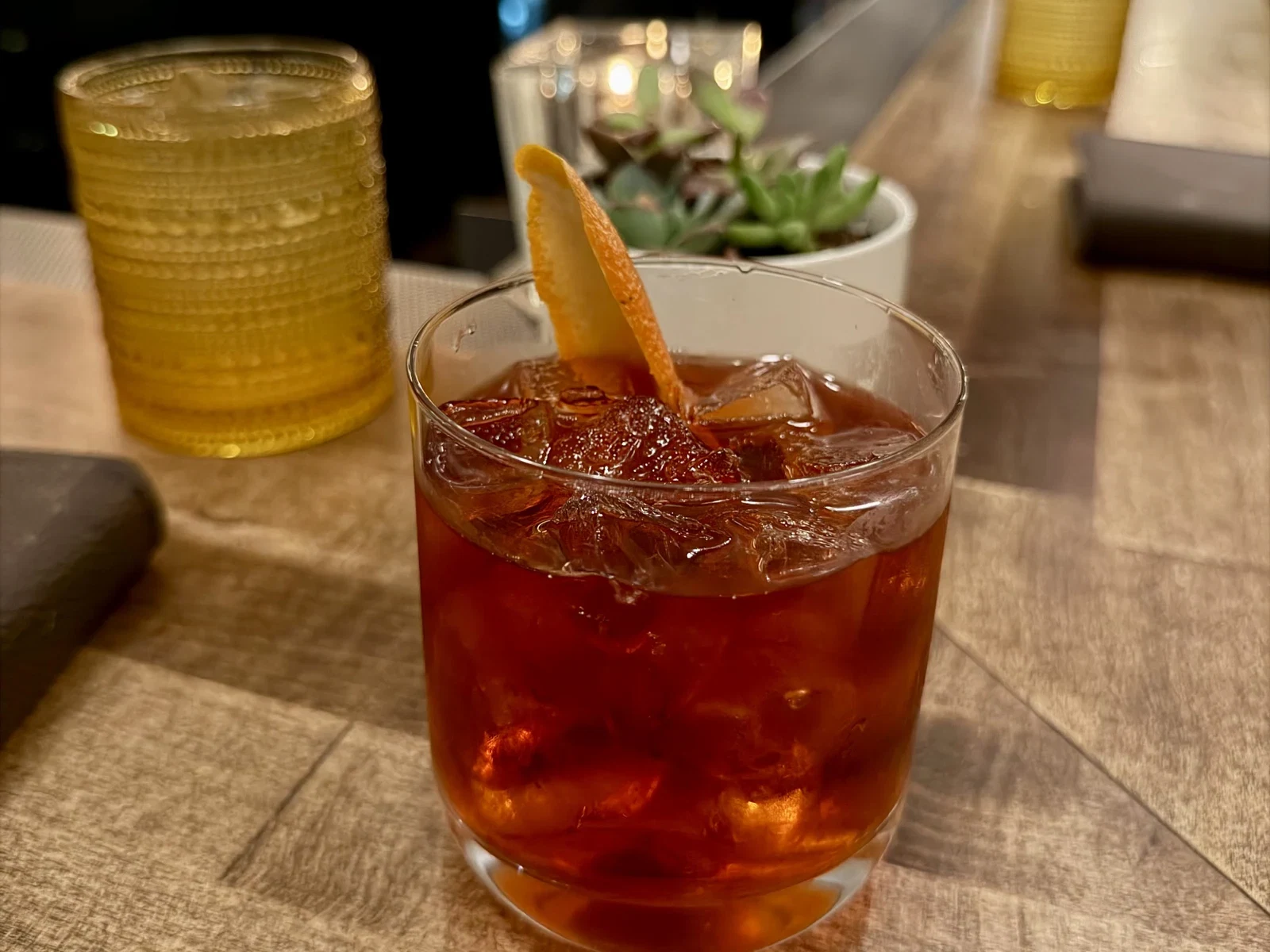 Coffee Negroni made by bartender Jesse Earl at Harvest Table