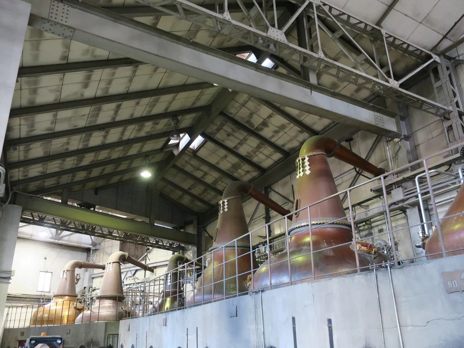 An iconic copper pot stills stand ready to craft fine whisky.