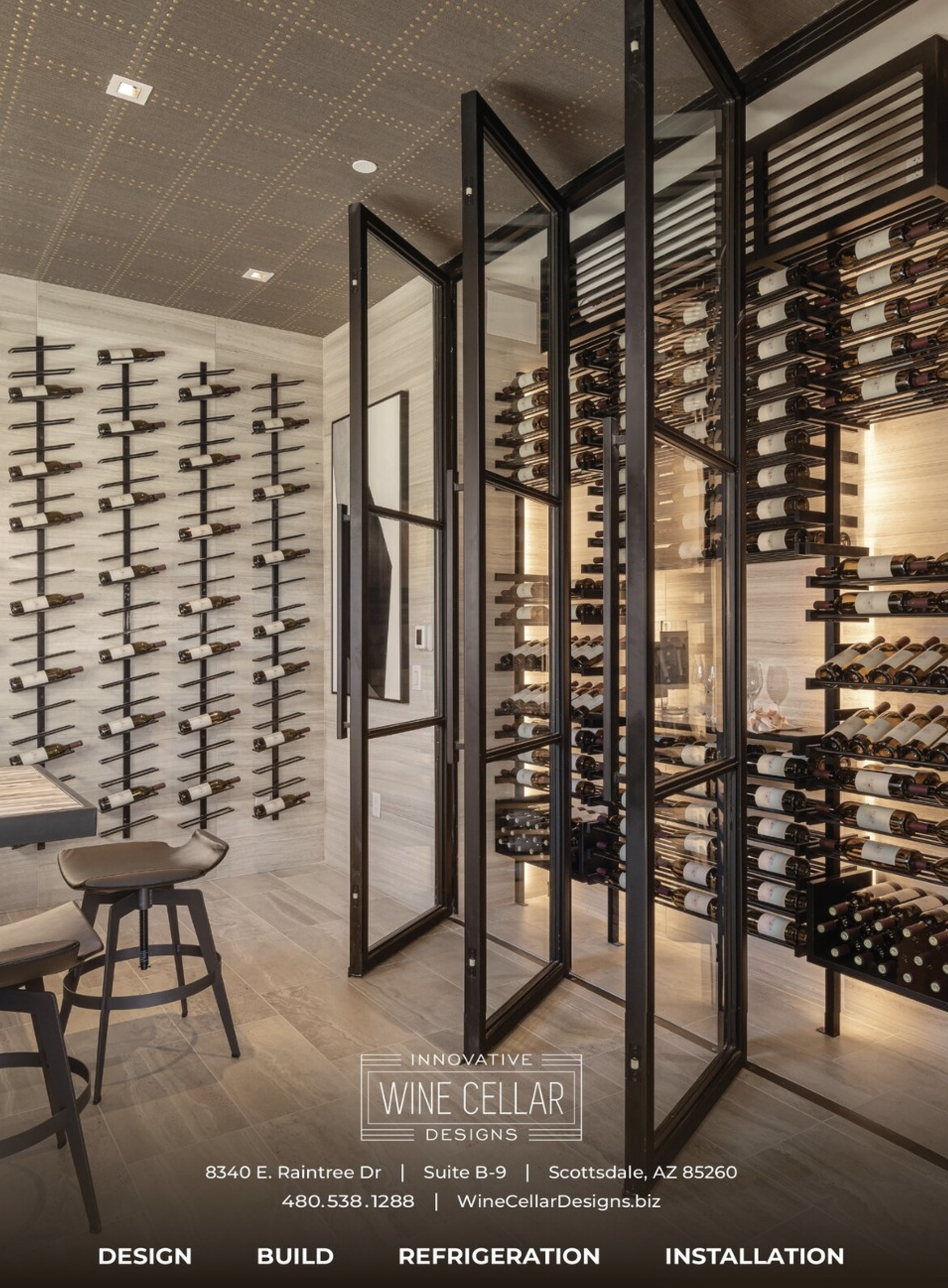 Sources features a distinctive patterned ceiling with small golden dots.
