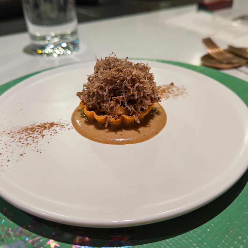 Hwaro NYC Korean fine dining mushroom tart truffle tasting menu plating