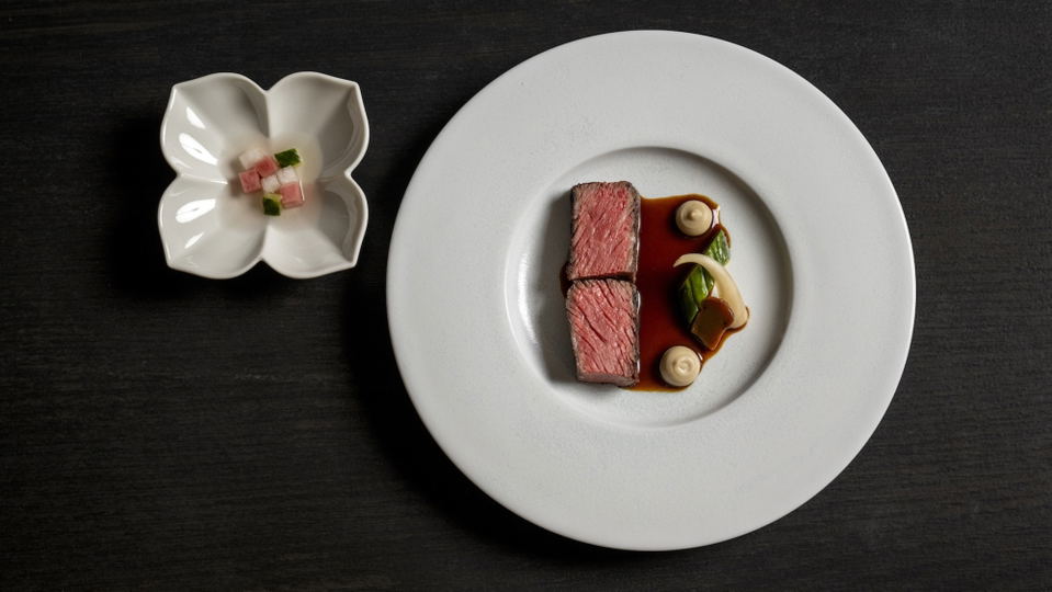 Korean fine dining tasting menu elegant plated dish NYC restaurant