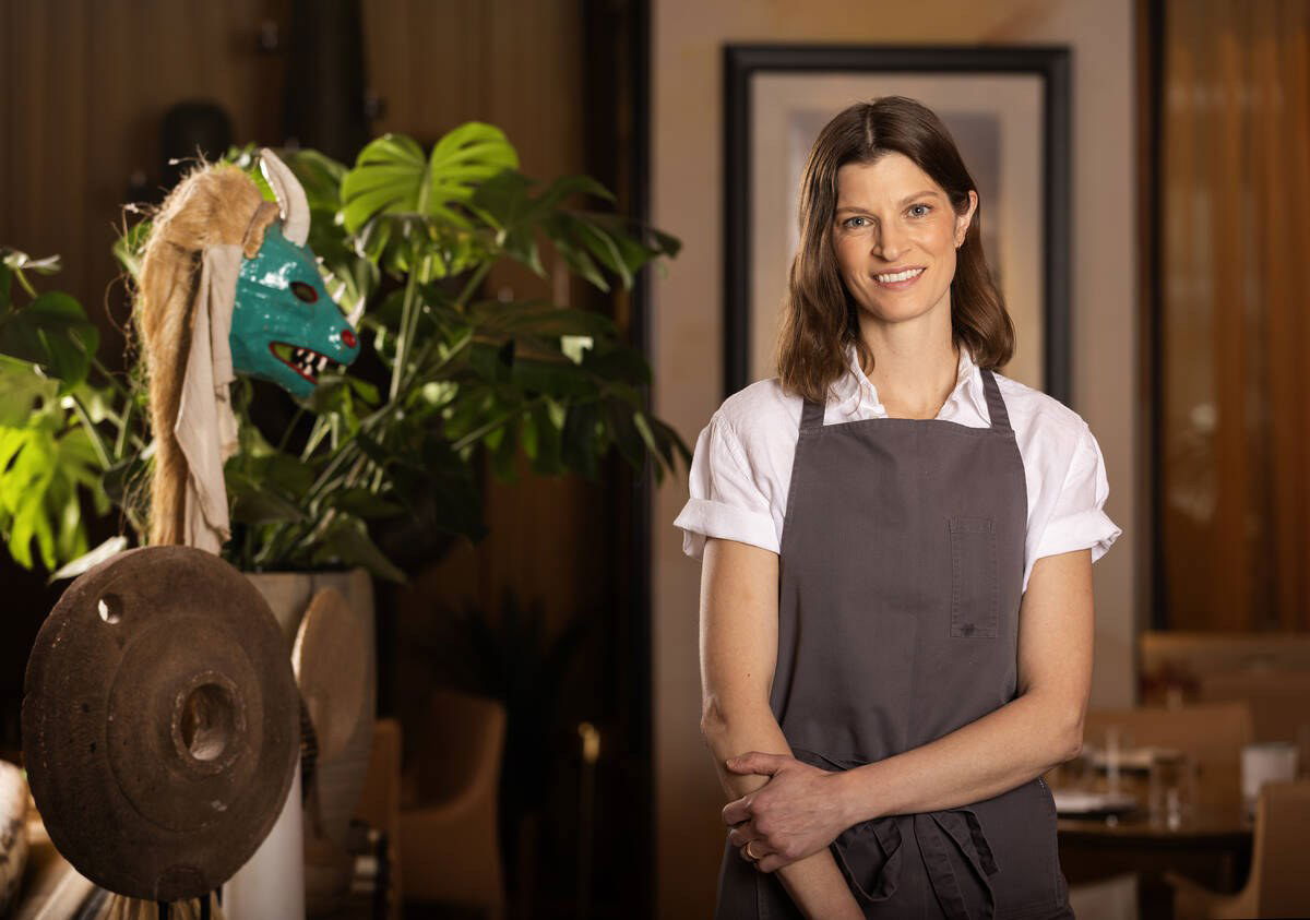 Sarah Thompson, James Beard award-winning chef, smiles in a portrait at Casa Playa in Encore Las Vegas.