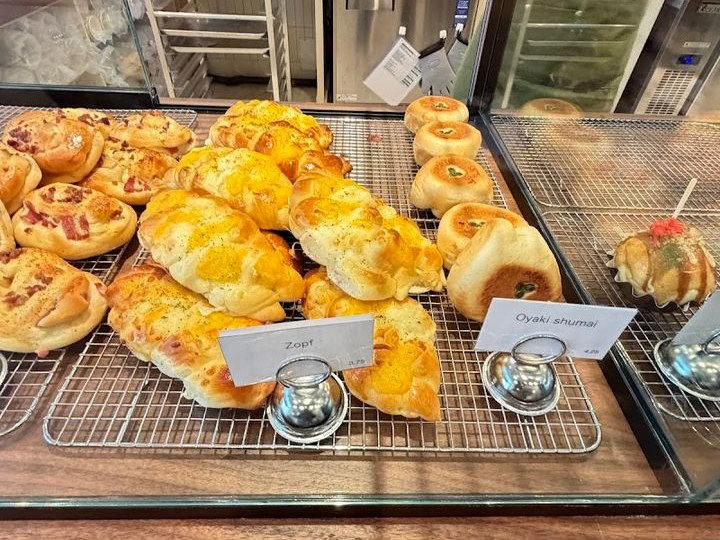 Wa-Iro's golden Zopf and Oyaki shumai pastries, a taste of Old Town Pasadena's Japanese-influenced bakery.