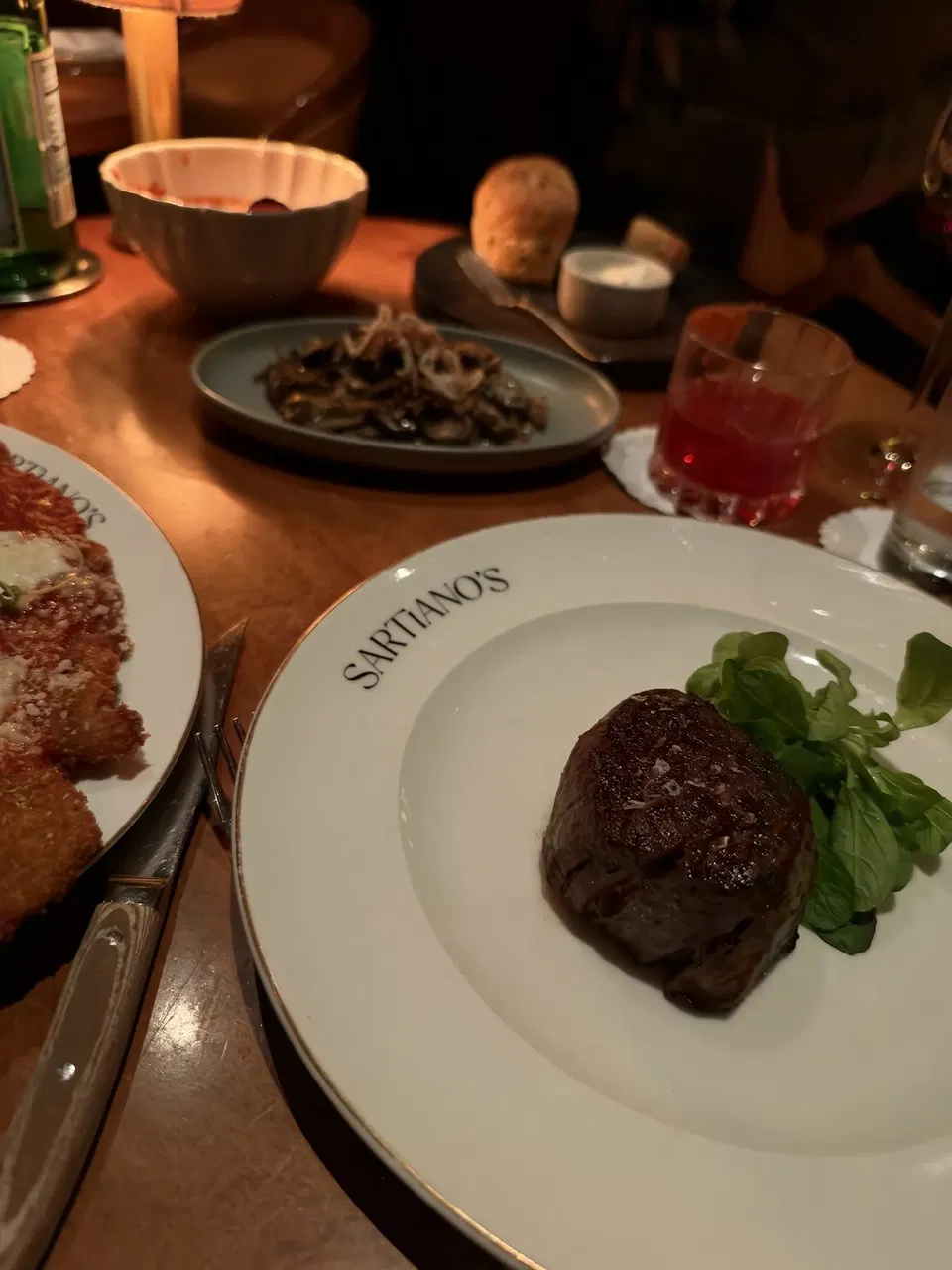 The filet served with greens.