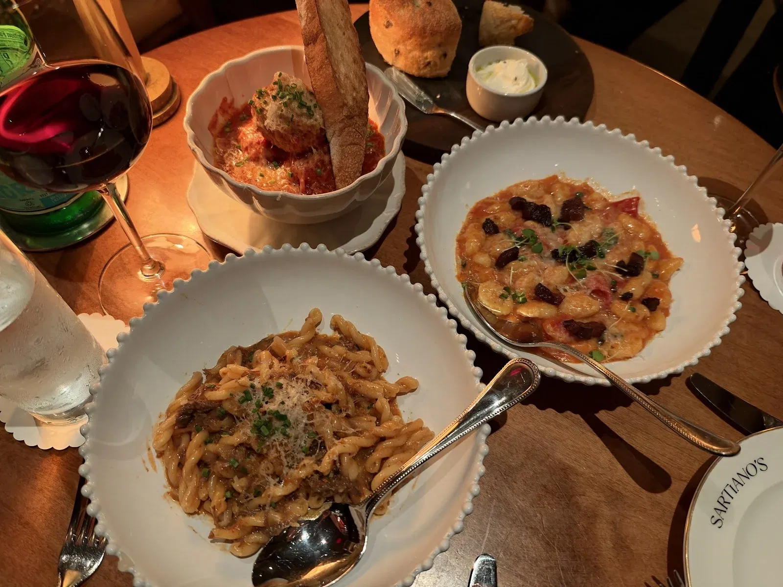 Fusilli and gnocchi were the two pasta highlights of our dinner.