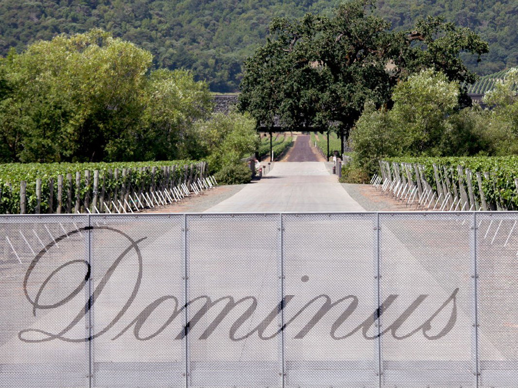 Dominus Estate: The iconic entrance gate welcomes visitors to the Yountville winery.