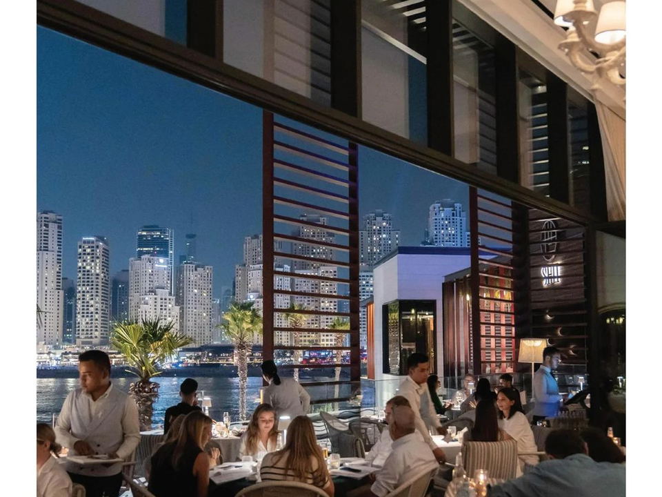 Alici (Bluewaters Island) offers stunning waterfront dining with city skyline views.