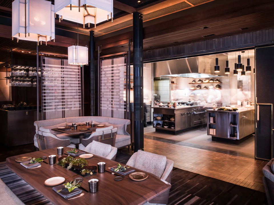 SingleThread's elegant dining room and open kitchen showcase its seasonal, farm-driven experience.