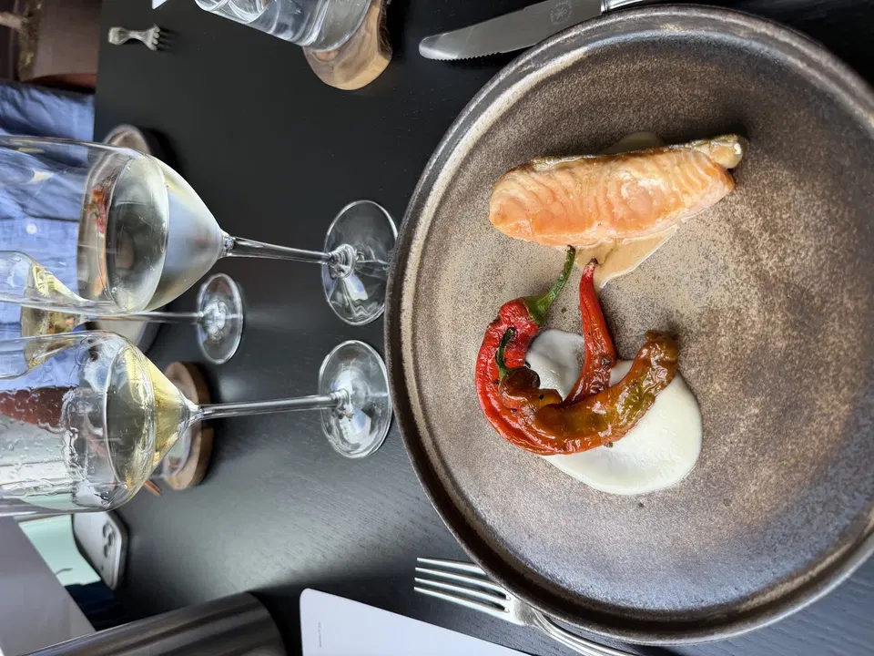 Morro Bay king salmon with Jimmy Nardello peppers and miso