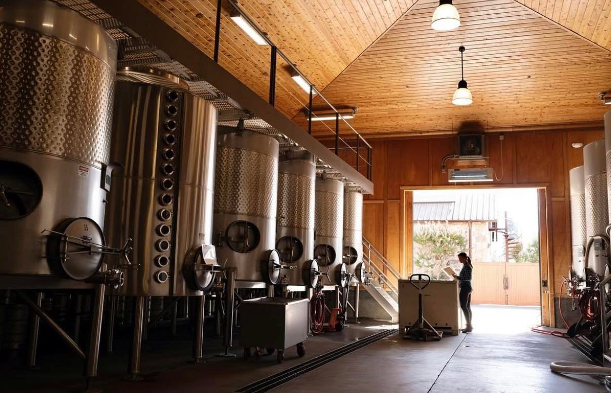 Conclusion: Visiting Spottswoode Estate, with rows of large, gleaming tanks.