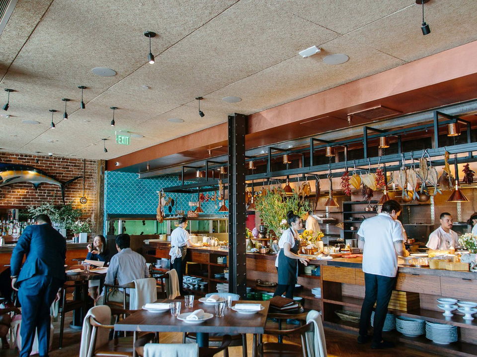 Angler's Embarcadero dining room offers a polished alternative to Swan Oyster Depot's long queues.