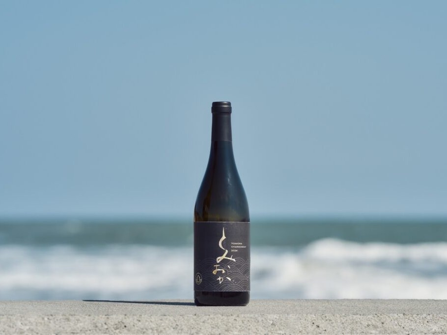 Tomioka Winery: A bottle of Chardonnay from the Tomioka Vineyard Series, reflecting the ocean's terroir.