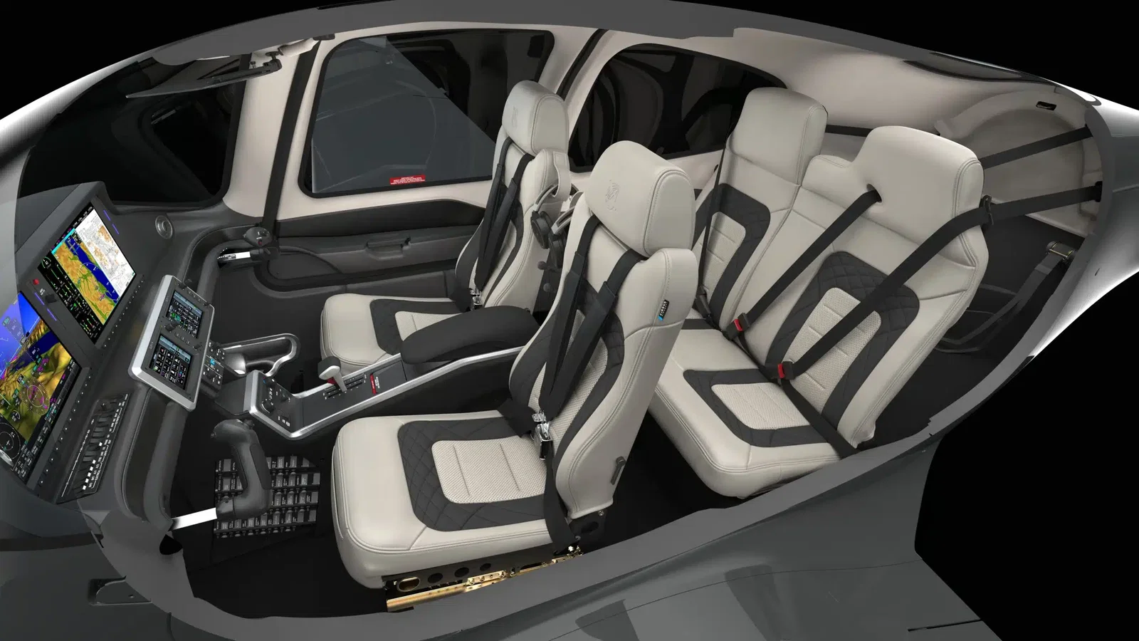 Cons features a modern interior with prominent two-tone seating.