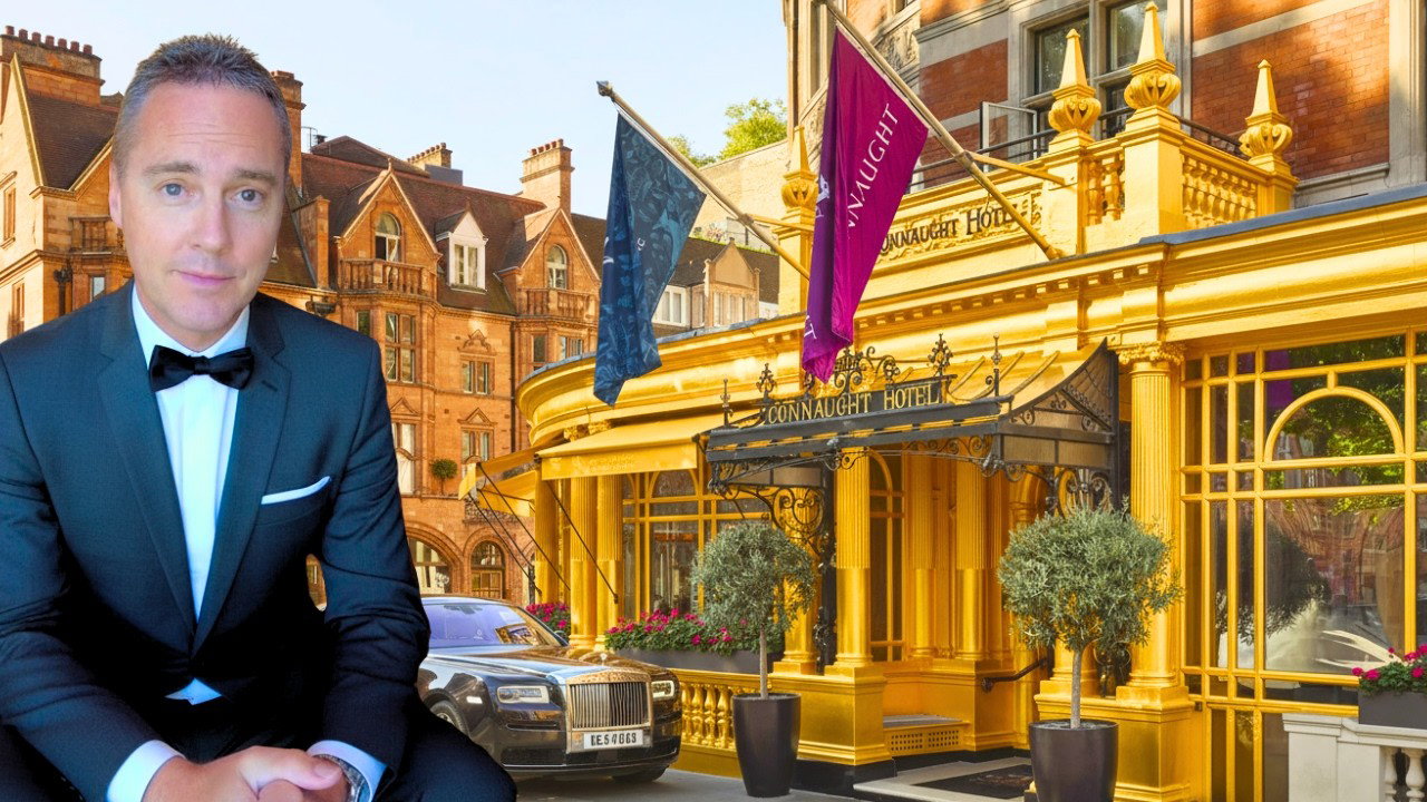 VIDEO: I Stay In London’s Richest Hotel! showcases a striking golden facade.