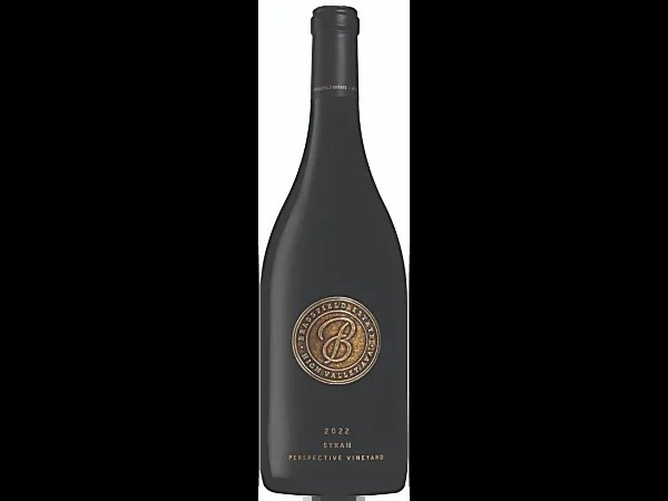 Reynvaan Family Vineyards' 2022 Syrah Perspective Vineyard, a dark matte bottle with a gold medallion.