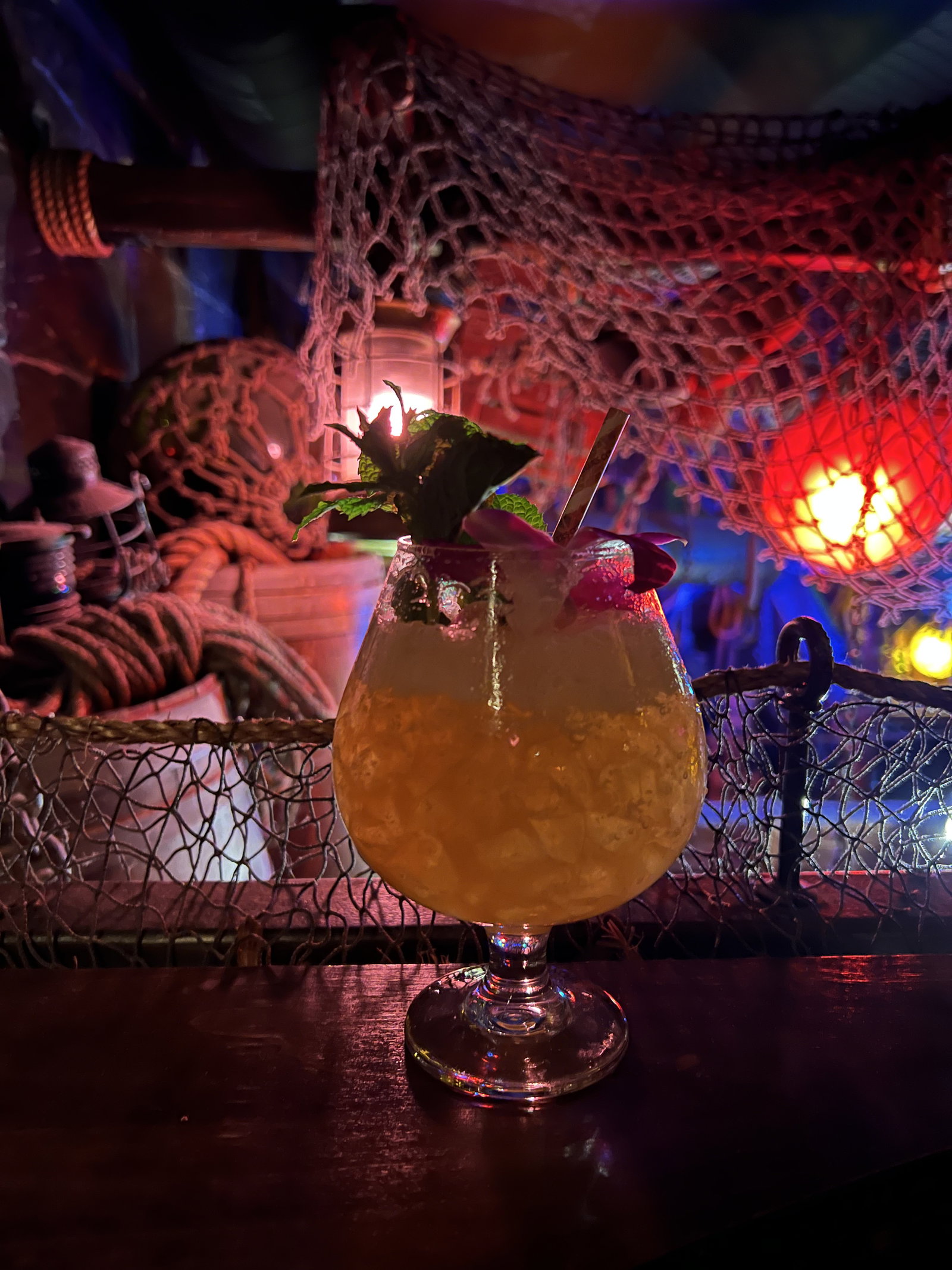 a cocktail on a bar