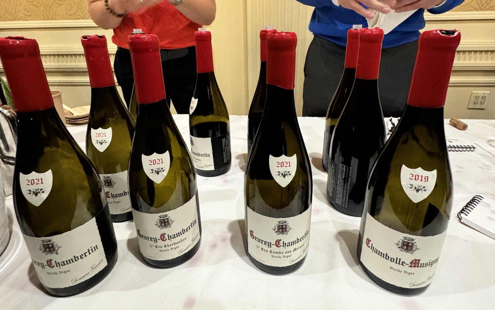 a photo of burgundy bottles