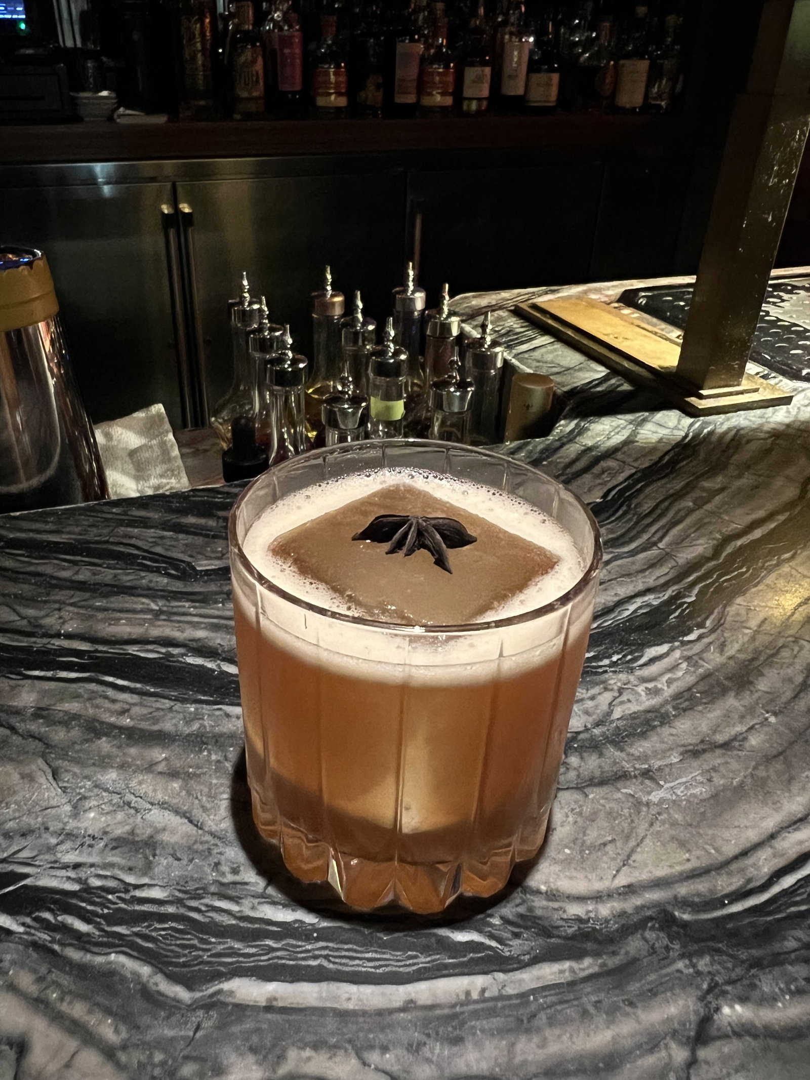 a cocktail at at cocktail bar