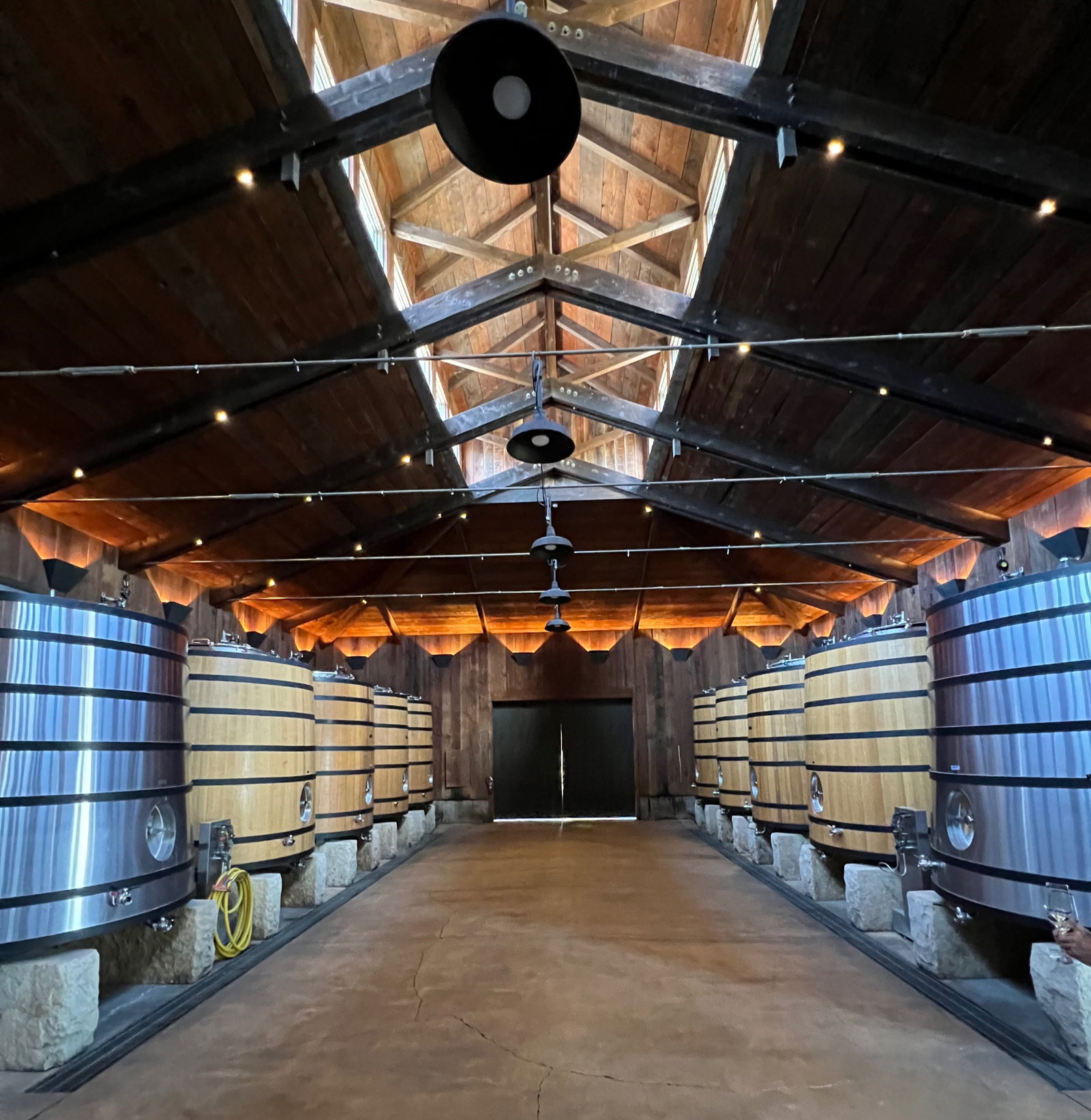 the inside of a wine facility