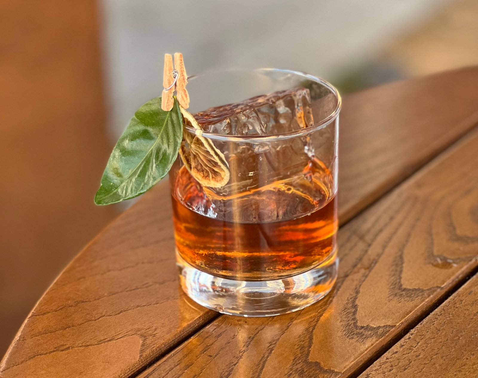 a cocktail on a table