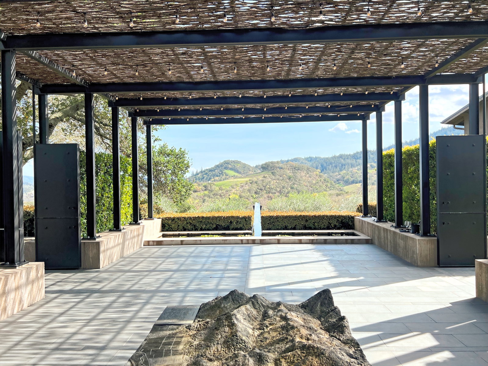 overlooking a winery