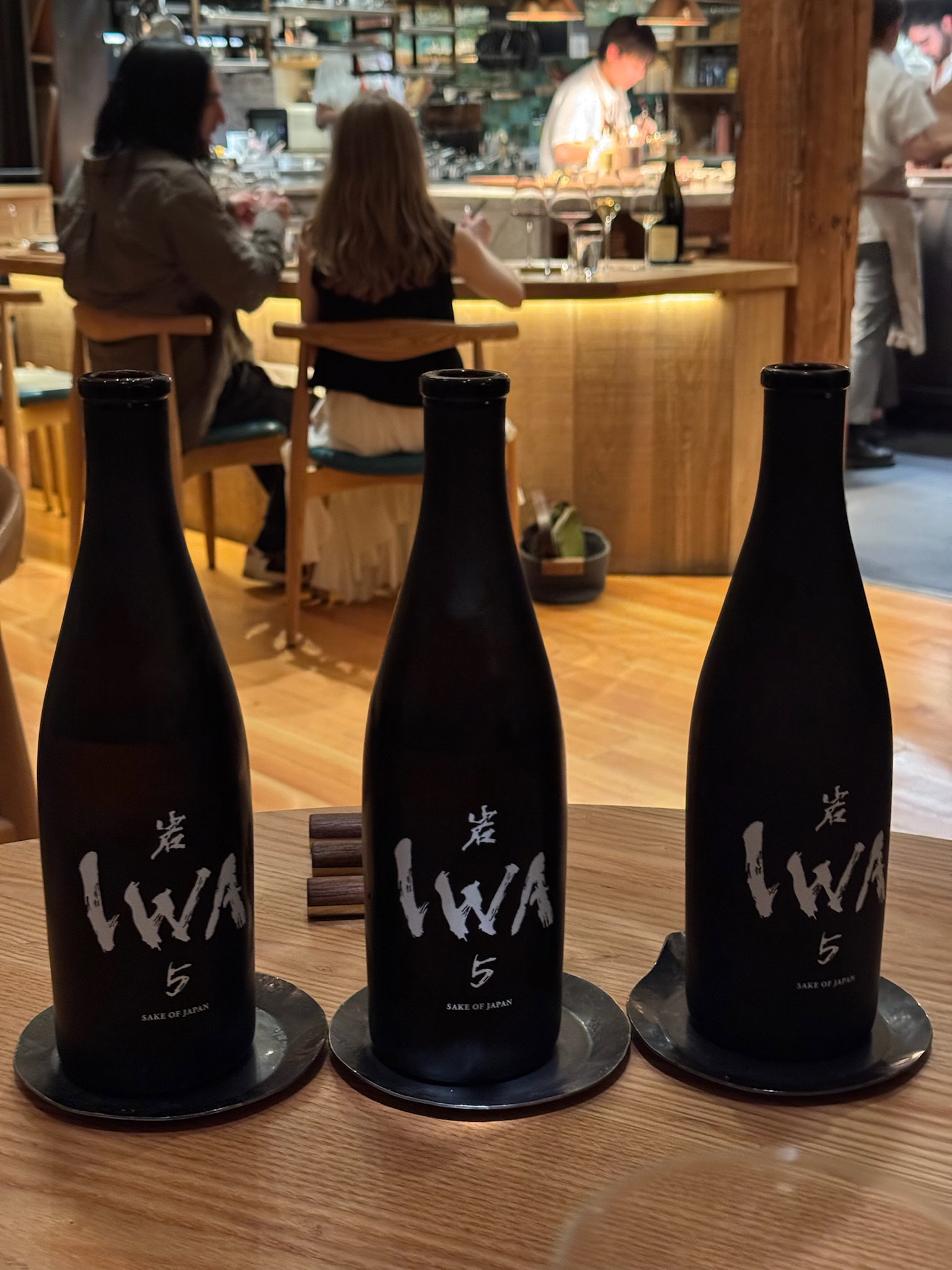 3 bottles of IWA 5 Sake Assemblage