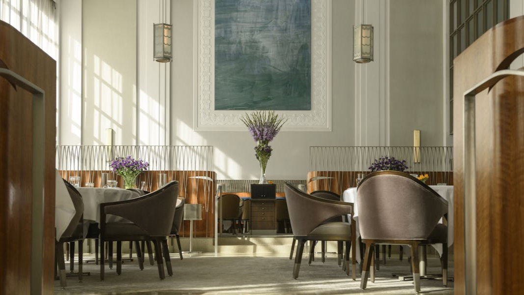 The minimalist dining room at Eleven Madison Park