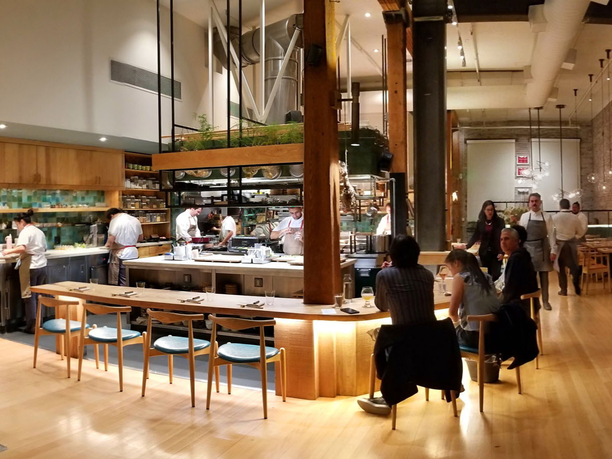 The dining room and open concept kitchen