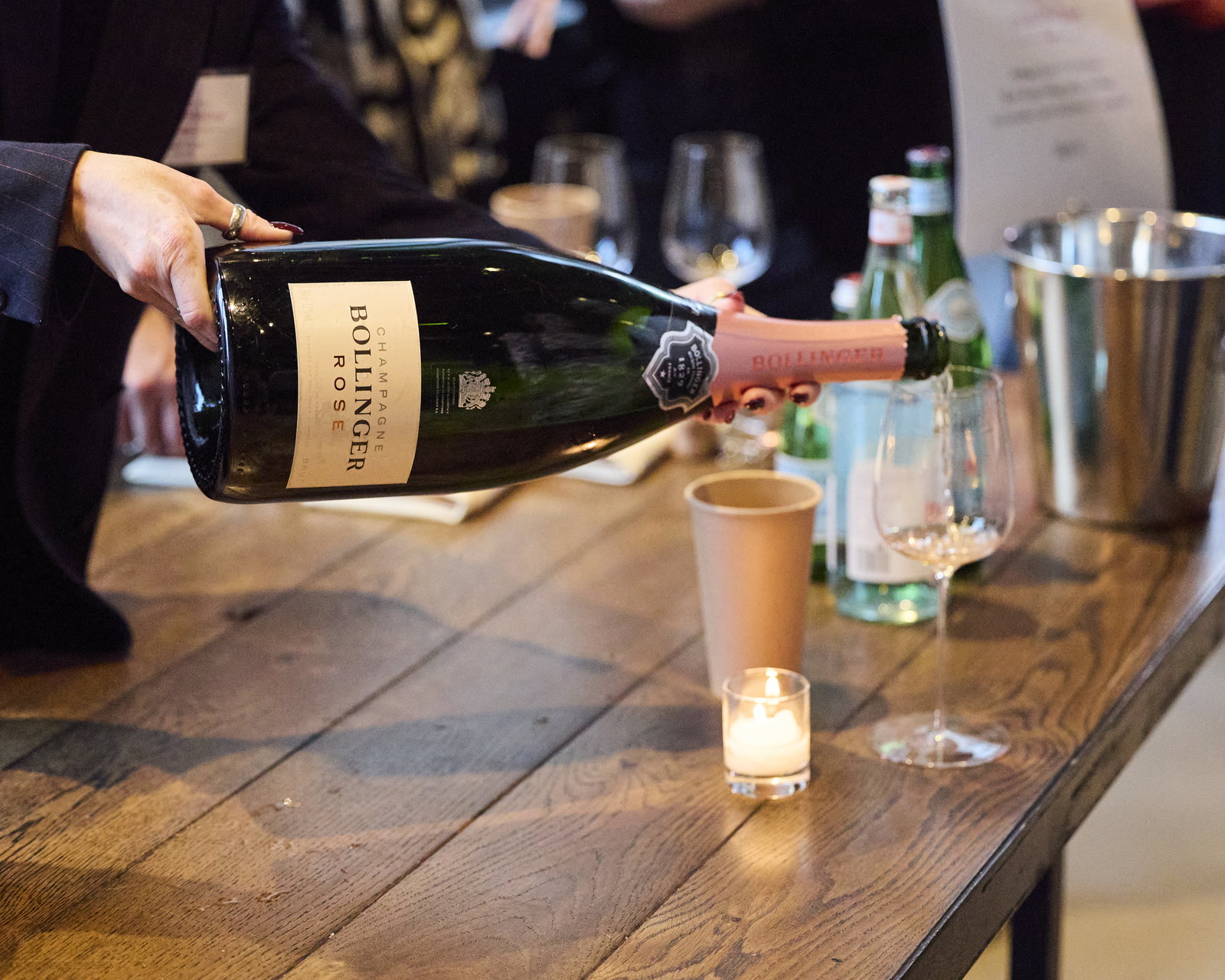 A pour of Champagne Bollinger Rose out of magnum at Apero of La Fete 2024. Photo courtesy of @jamescfrench