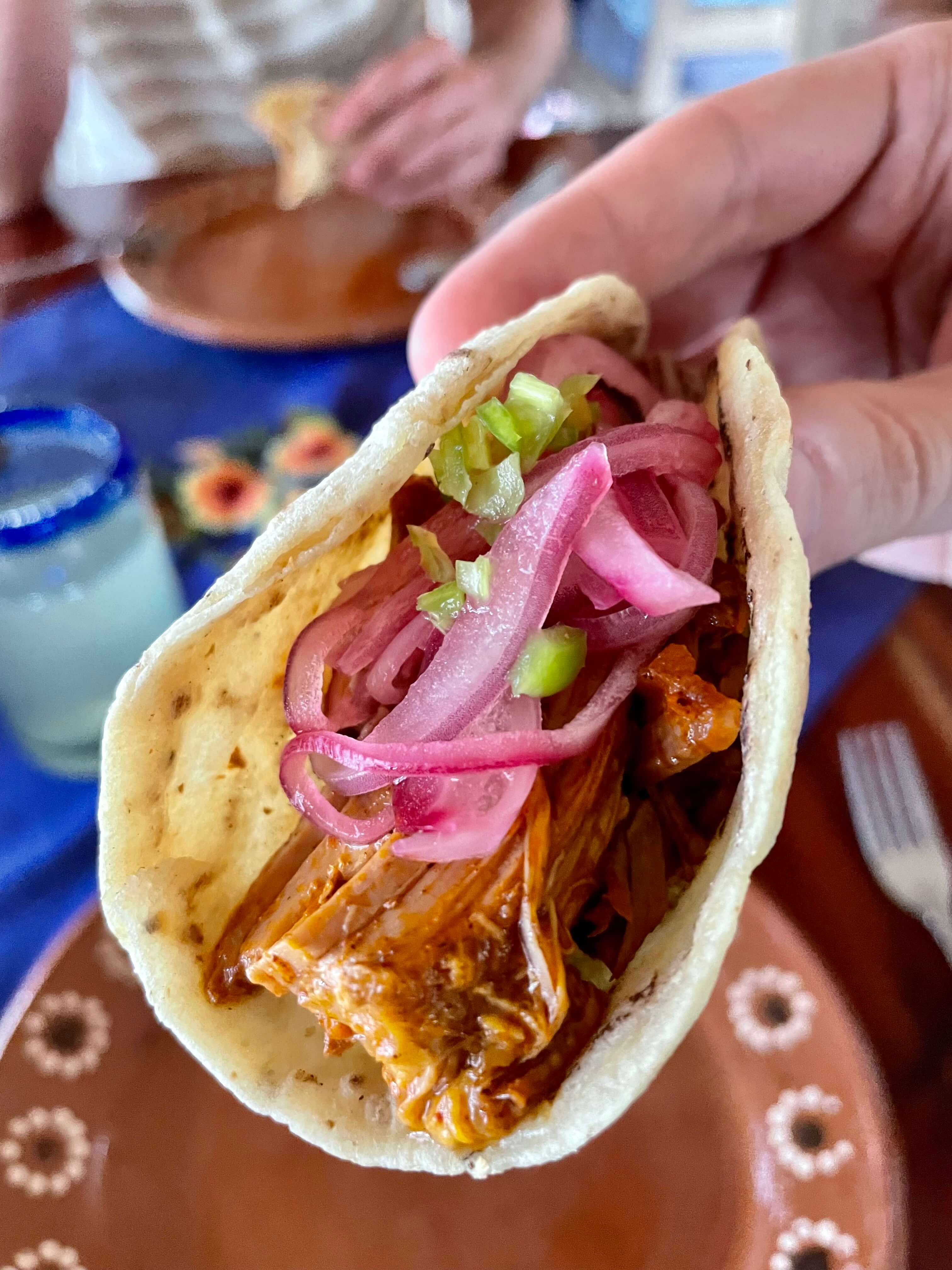 Someone holding a taco