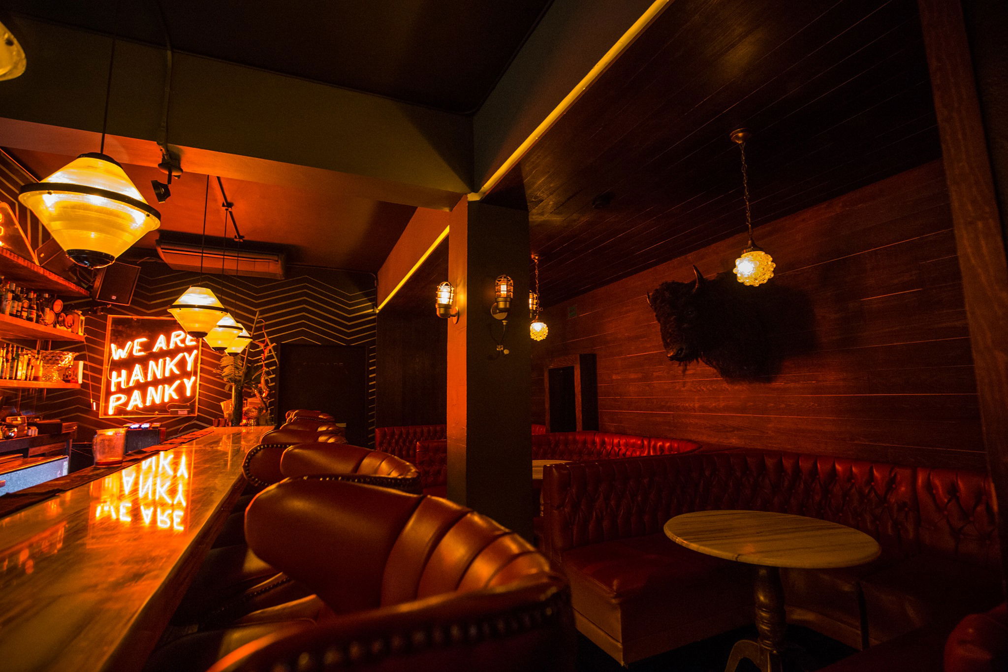 Drinking cocktails at Hanky Panky bar in Mexico City