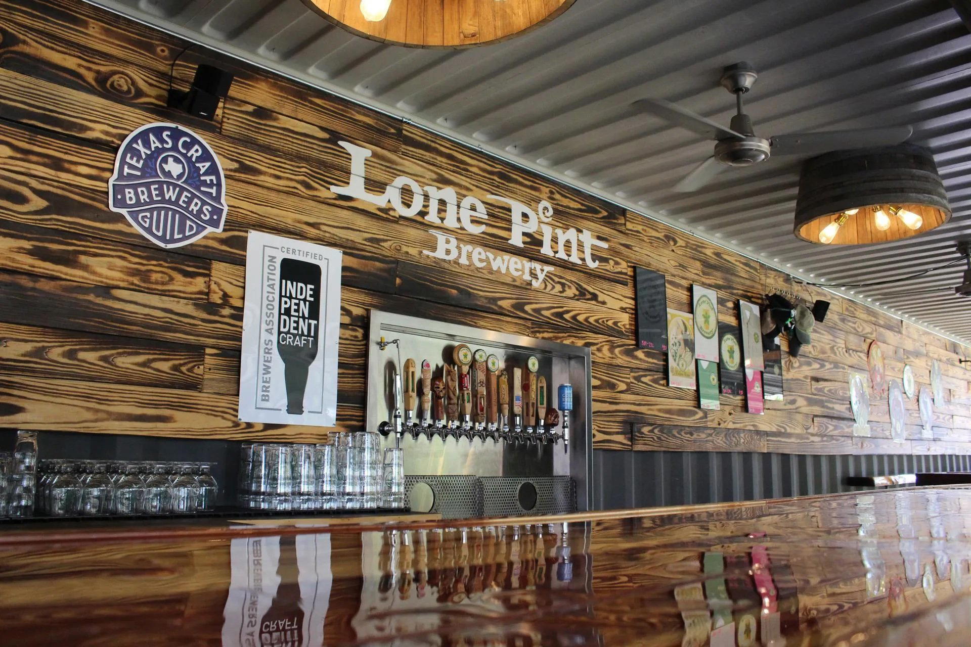 Lone Pint Brewery bar in Magnolia